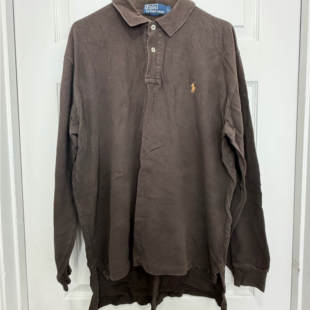 Polo by Ralph Lauren Men's Brown Long Sleeve Shirt - Size L